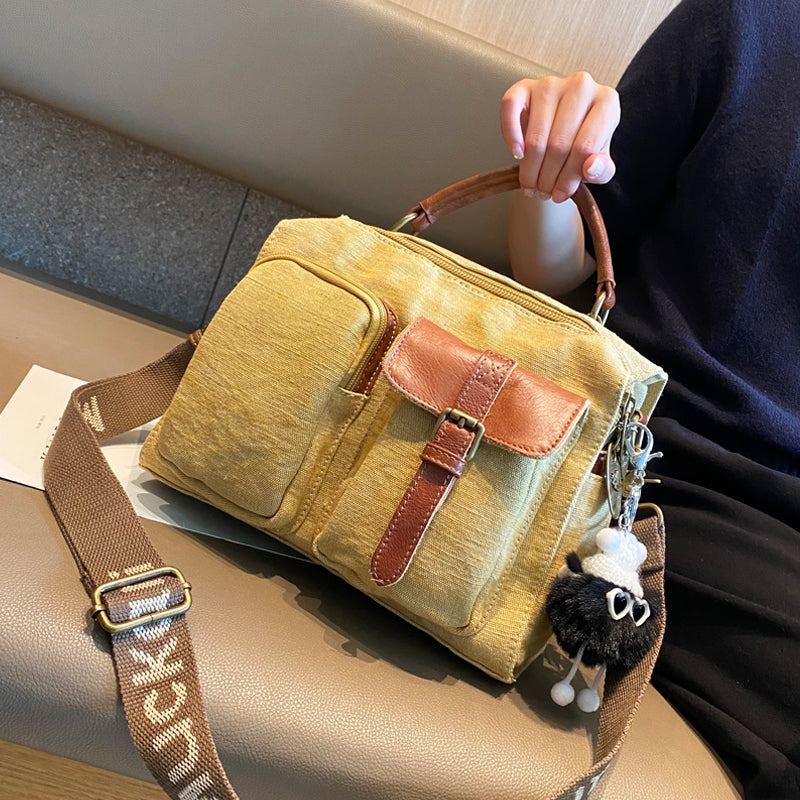 Green Canvas Convertible Backpack Messenger Bag Canvas Convertible Cro
