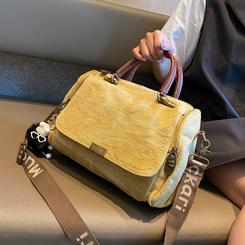 Light Green Convertible Canvas Handbag Crossbody Bag Canvas Convertible Backpack Shoulder Bag - Feltify