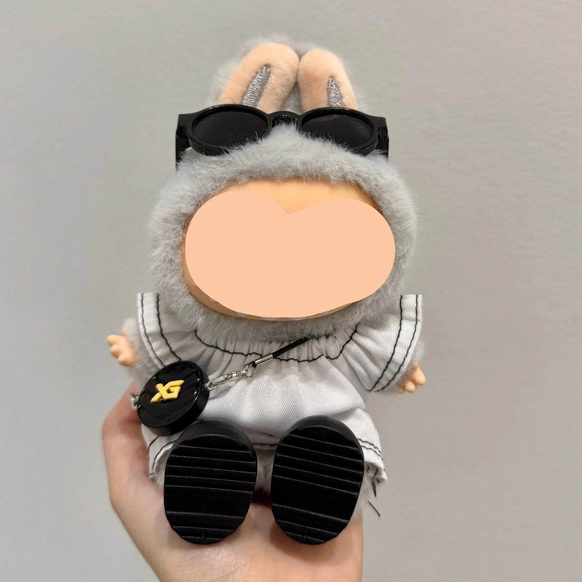 Labubo Clothes White Top With Headphone Keychain Labubo Clothing Labub ...