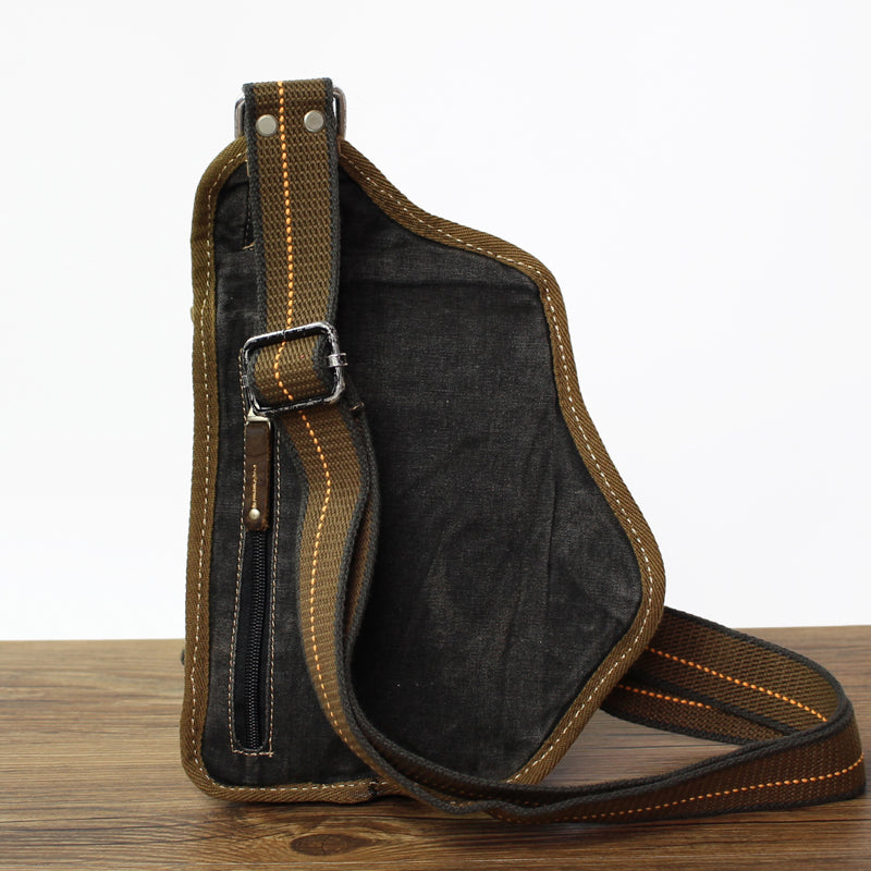 Army Green Denim Mens Small Shoulder Bag Sling bag Denim Army Green Denim Mens Small Shoulder Bag Sling bag Denim