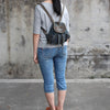 Vintage Denim Blue Womens Backpack Bag School Backpacks Blue Denim Laptop Backpack For Womens