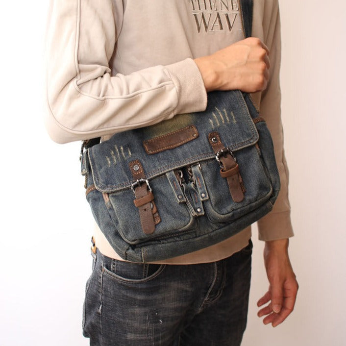 luxury denim bags Denim Messenger Bag Jean Messenger Bag Jean Crossbody Purse Denim Crossbody Bags