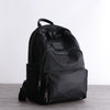 Black Nylon Satchel Backpack Womens School Backpack Bag Black Nylon Leather Travel Rucksack for Ladies