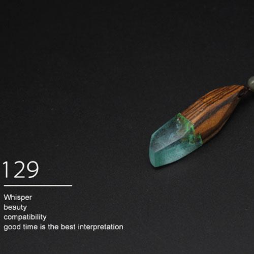 Wooden Necklace Sandalwood Resin Handmade Minimal Stick Charm Pendant Gift Jewelry Accessories Women