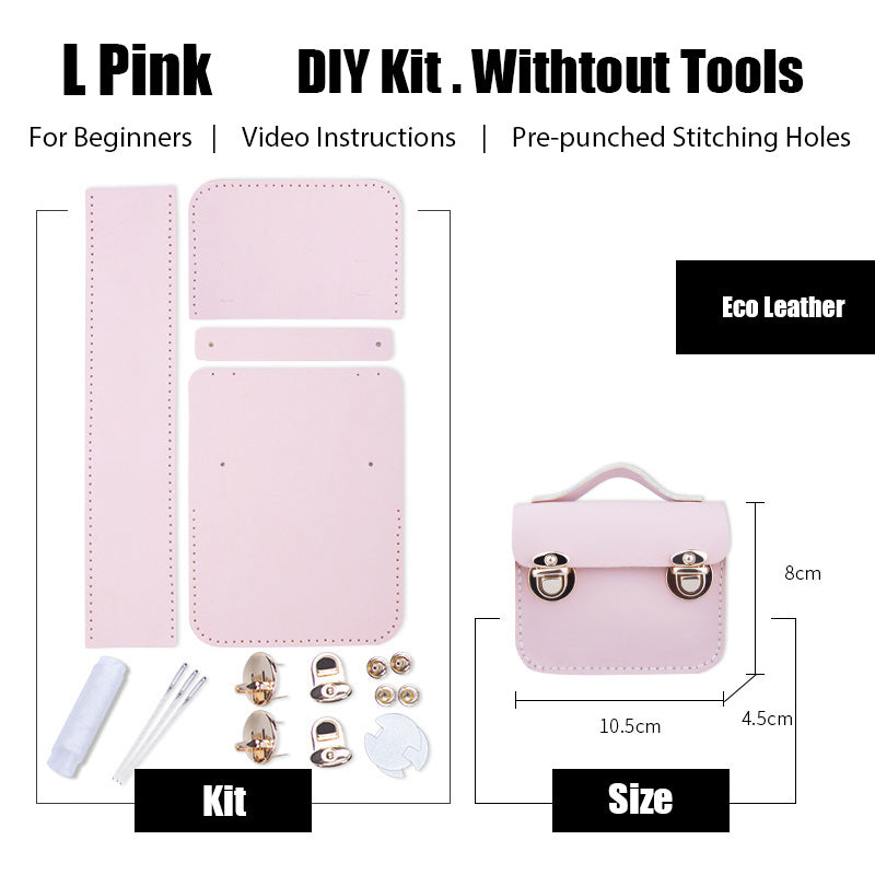 DIY Leather AirPods Case Kit DIY Leather Mini Satchel Bag Kit DIY Pink Leather Projects DIY Leather Pouch Kit
