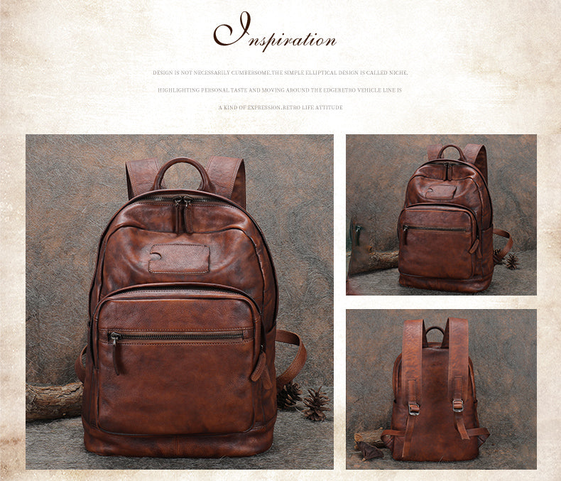 best leather backpack purse for laptop Best Brown Leather Bag Rucksack Womens Vintage 16 inches Laptop Backpack Leather School Backpack Purse