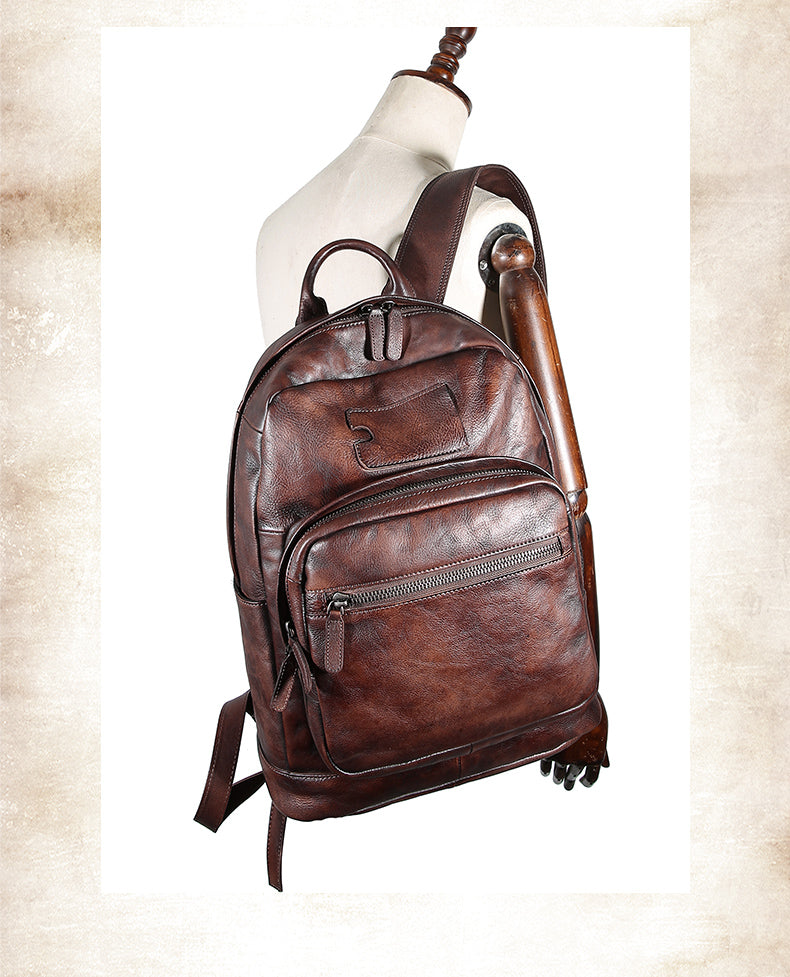 best vintage style laptop backpacks Best Brown Leather Bag Rucksack Womens Vintage 16 inches Laptop Backpack  Leather School Backpack Purse