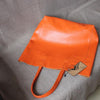 Soft Leather Tote Bag Womens Leather Tote Orange Leather Tote Leather Work Tote