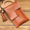 Cute Brown LEATHER WOMEN Cell Phone SHOULDER BAG Small Crossbody Purses FOR WOMEN