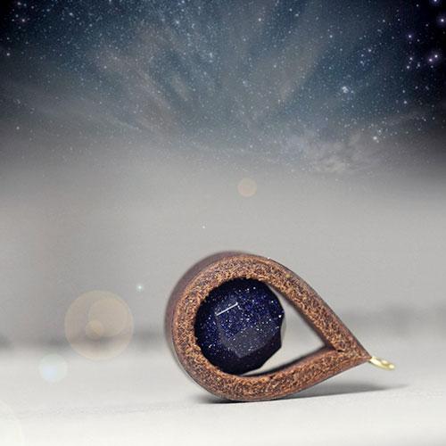 Necklace Leather Blue Sand Stone Charm Chokers Gift Jewelry Accessories Women Christmas