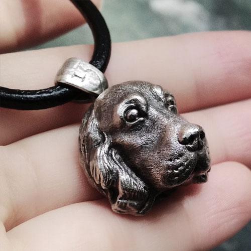Handmade Vintage Silver Necklace Pendant Dog Labrador Retriever Pet Unique Cute Necklace Pendant Christmas Gift Jewelry Accessories Women