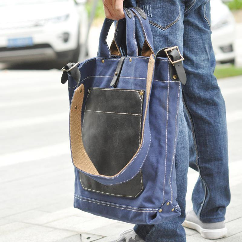 Canvas Retro Travel Bag Men Casual Canvas Tote Bag Canvas Shoulder Mes –  ROCKCOWLEATHERSTUDIO