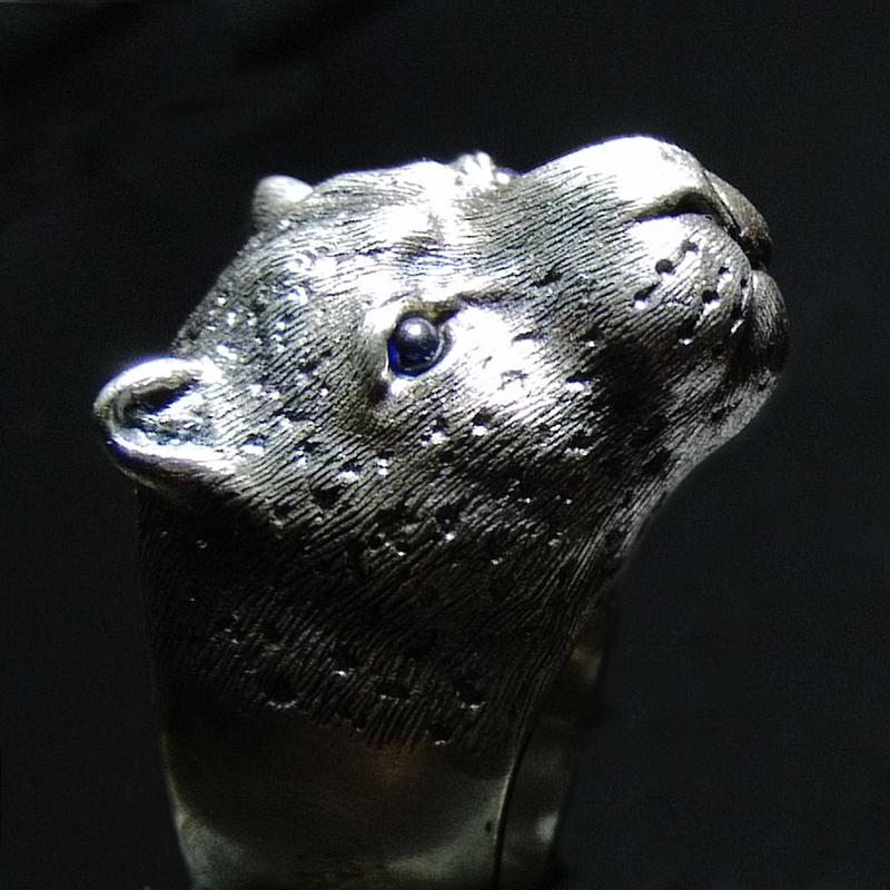 Handmade Silver Ring Panther Leopard Unique Cute Adjustable Wrap Ring Christmas Gift Jewelry Accessories Women Men