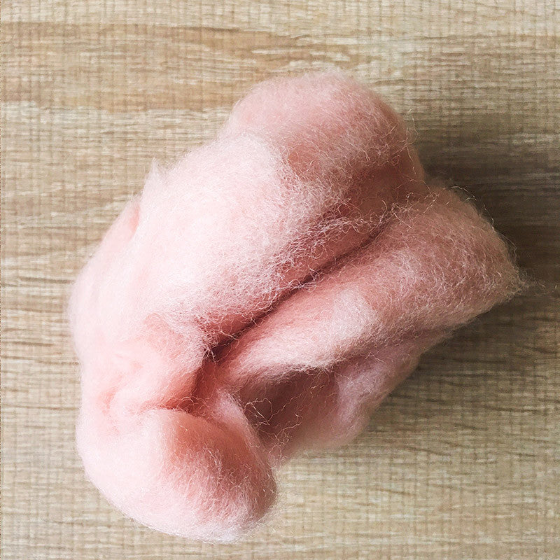 Needle felted wool felting meat pink wool Roving for felting supplies short fabric easy felt