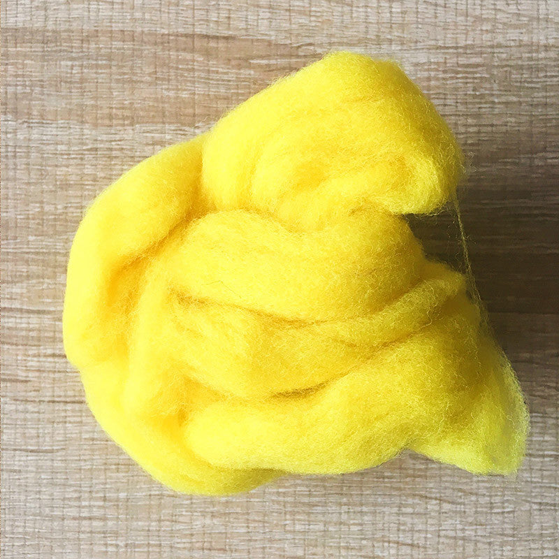 Needle felted wool felting Bright yellow wool Roving for felting supplies short fabric easy felt