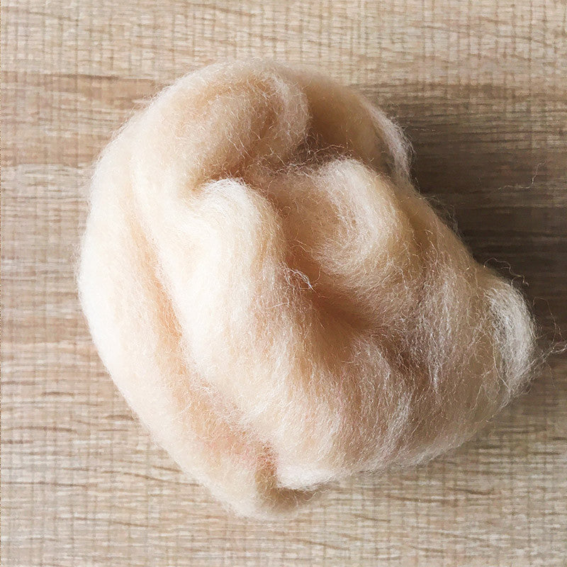 Needle felted wool felting beige skin wool Roving for felting supplies short fabric easy felt