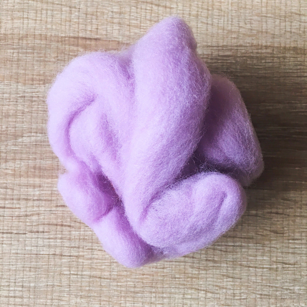 Needle felted wool felting light purple wool Roving for felting supplies short fabric easy felt