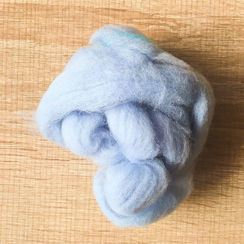 Needle felted wool felting sky blue wool Roving for felting supplies short fabric easy felt
