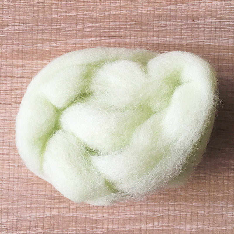Needle felted wool felting pink green wool Roving for felting supplies short fabric easy felt