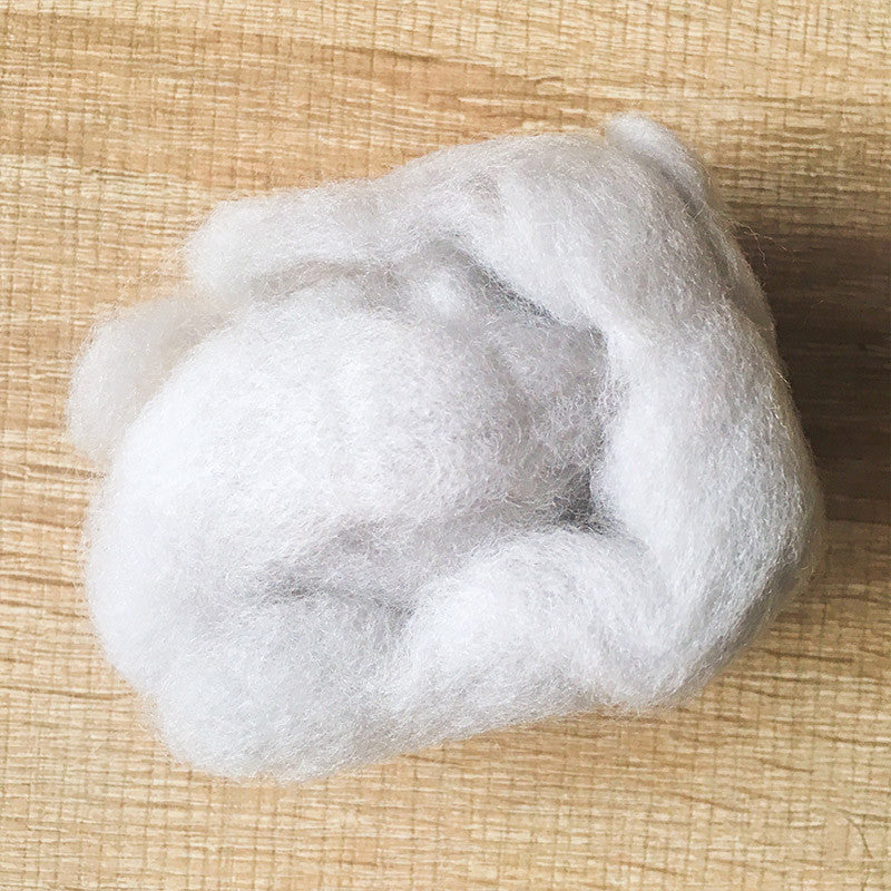 Needle felted wool felting light gray wool Roving for felting supplies short fabric easy felt