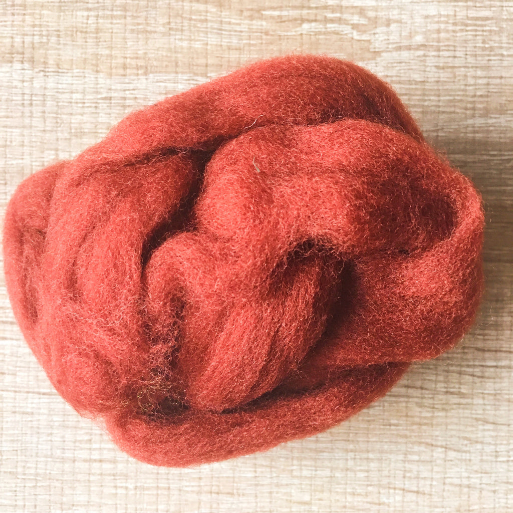 Needle felted wool felting red bean wool Roving for felting supplies short fabric easy felt