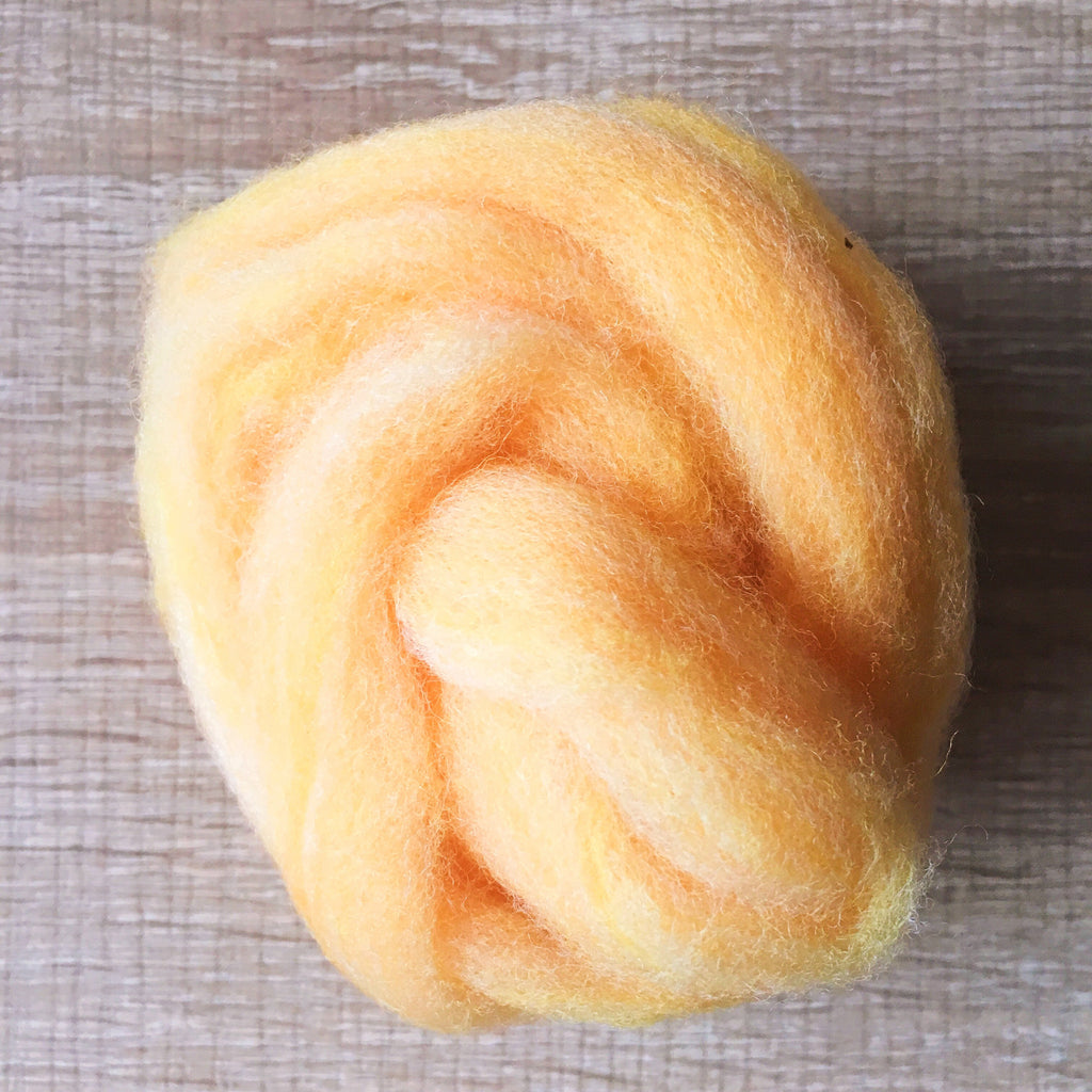 Needle felted wool felting MIX orange wool Roving for felting supplies short fabric easy felt
