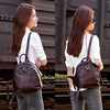 Classic Coffee Leather Small Rucksack Bag Womens Compact Leather Backpack Ladies Backpack Purse