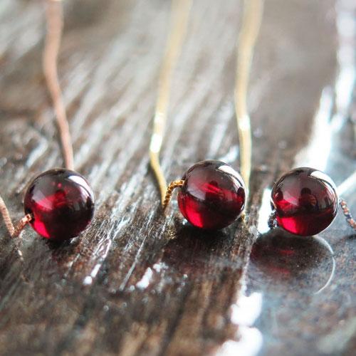 Garnet Necklace Silver Bead Pendant Charm Gift Jewelry Accessories Women