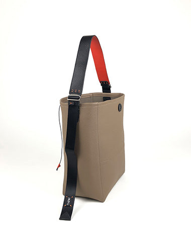 Large Womens Khaki Leather Shoulder Barrel Tote Bag Bucket Tote Handbag Purse Work Bag for Ladies