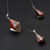 Wooden Necklaces Sandalwood Resin Geometric Rhombus Triangle Water Drop Charm Pendant Gift Jewelry Accessories Women