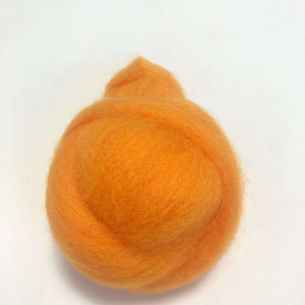 Needle Felting Wool Roving Orange Yellow 66s Merino Wool Roving For Felting Needle Felting Supplies