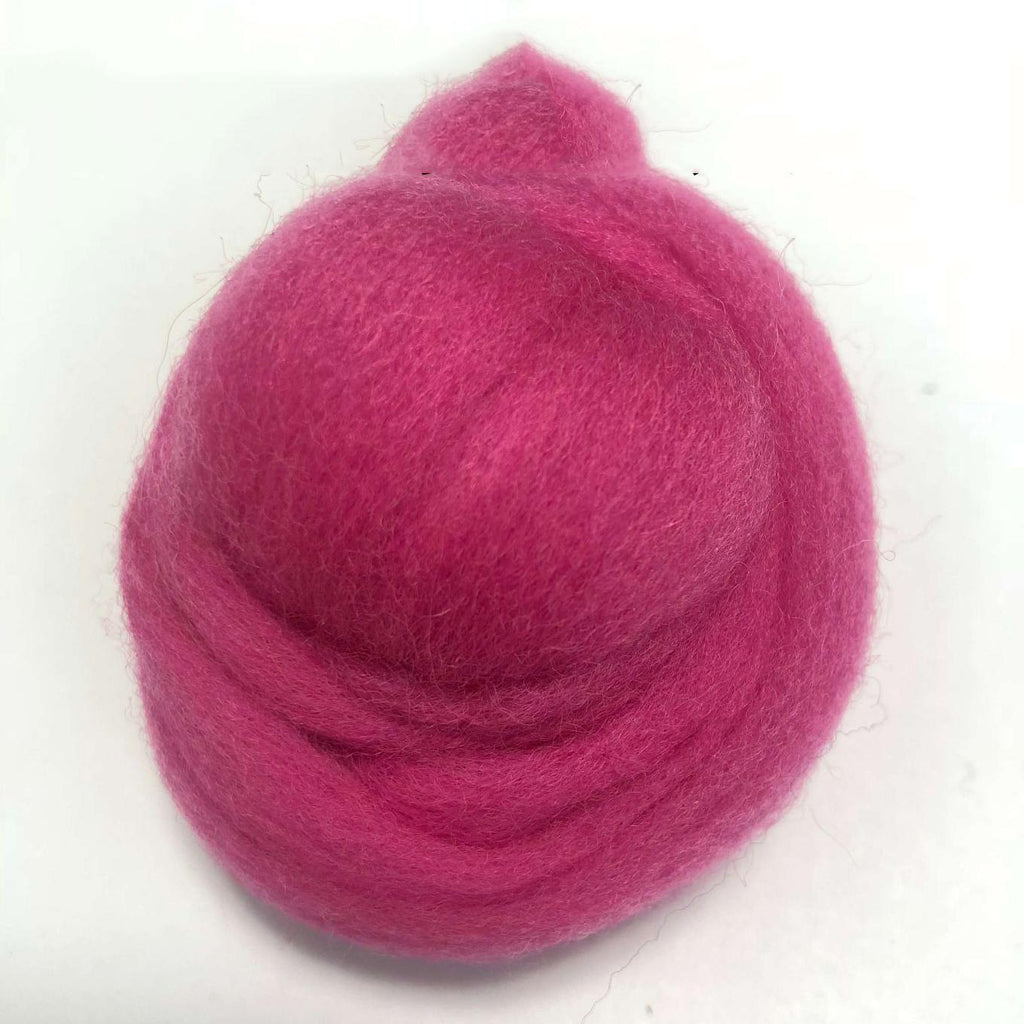Needle Felting Wool Roving Bright Rose Red 66s Merino Wool Roving For Felting Needle Felting Supplies
