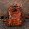 Best Brown Leather Rucksack Womens Vintage School Bag Backpack With Rivet Leather Backpack Purse