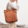 Best Brown Leather Womens Vertical Totes Handbag Handmade Vintage Tote Shoulder Purse for Ladies