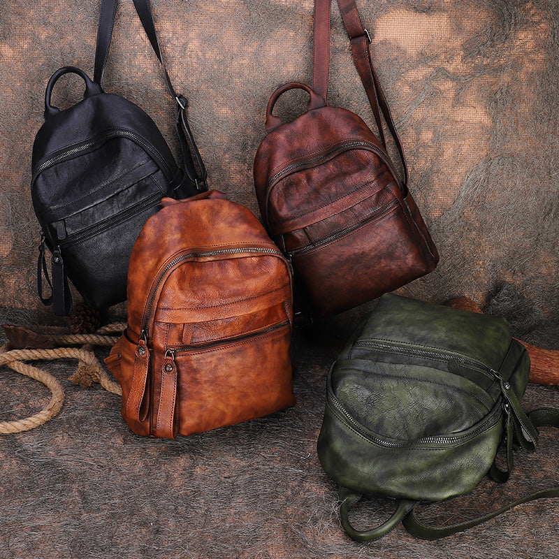 Best Vintage Leather Rucksack Bag Womens Vintage School Backpacks Leather Backpack Purse