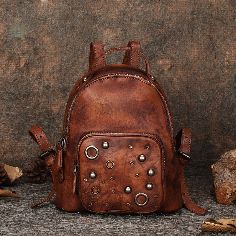 Vintage leather backpack purse discount