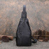 Black Gray Mens Sling Bag Vintage Leather Chest Bag Crossbody Pack for Men