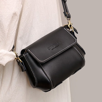 Coffee LEATHER Small Cute Side Bag WOMEN SHOULDER BAG Small