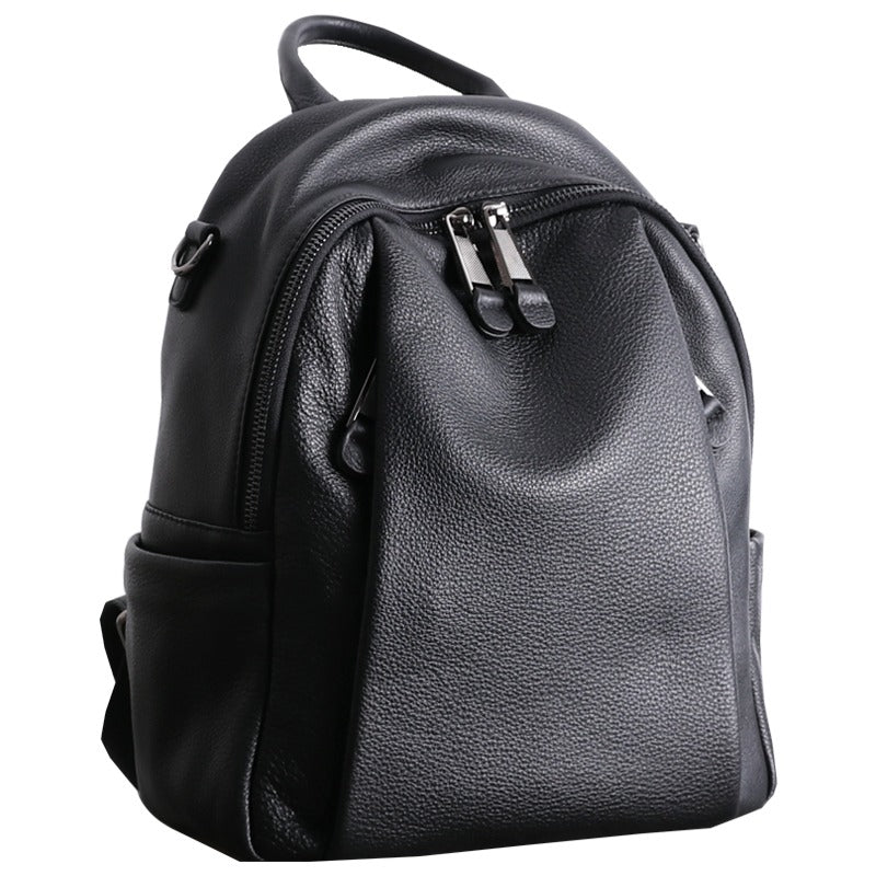 black leather women's backpack purse Black Leather Satchel Backpacks Womens Cute School Backpack Bag Black – Feltify