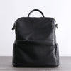 Black Leather School Backpack Womens Cute College Backpack Bag Black Leather Travel Rucksack for Ladies