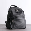 Black Leather School Backpacks Womens Cute College Backpack Bag Black Leather Travel Rucksack for Ladies