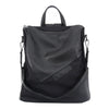 Black Nylon Backpack Womens Convertible Backpacks Bag Nylon Leather Travel Rucksack for Ladies