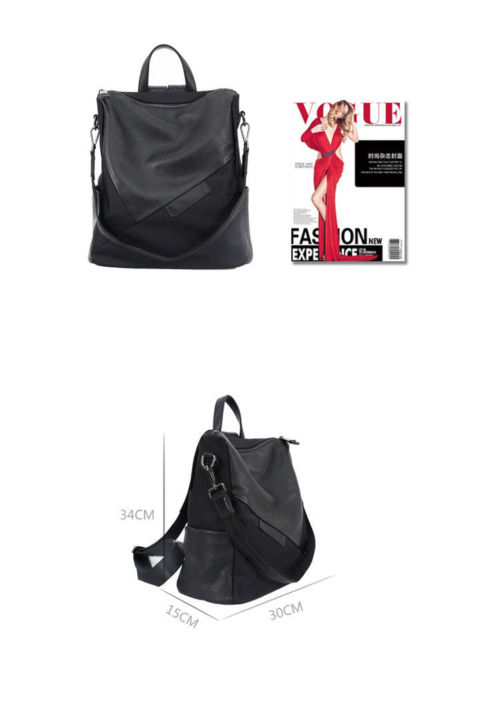Nylon Rucksack BackpackWomens Convertible Backpack Handbag Black Nylon – Feltify
