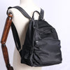 Black Nylon Backpack Womens School Backpack bag Black Nylon Leather Travel Rucksack for Ladies
