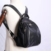 Black Nylon Backpacks Womens Cute School Backpack Bag Black Nylon Leather College Rucksack for Ladies