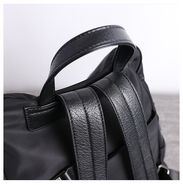 black leather backpack womens asos Black Nylon Leather Satchel Rucksack Womens School Backpacks Bag Nylon –  Feltify