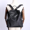 Black Nylon Leather Satchel Rucksack Womens School Backpacks Bag Nylon Leather Travel Rucksack for Ladies