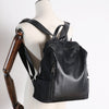 Black Nylon Satchel Backpack Womens Cute School Backpack Bag Black Nylon Leather Travel Rucksack for Ladies