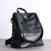 Black Nylon Satchel Backpack Womens School Shoulder Backpack Bag Black Nylon Leather Travel Rucksack for Ladies