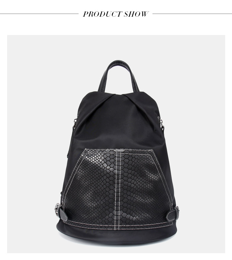 black leather snake backpack Skin 38cm (15) high x 30cm (12) wide x 11cm (4.3) deep Restyle Cathedral Snake Backpack Black female Womens Genuine python skin small backpack